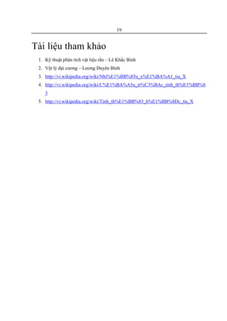 Nhiễu xạ tia X bởi các tinh thể | PDF