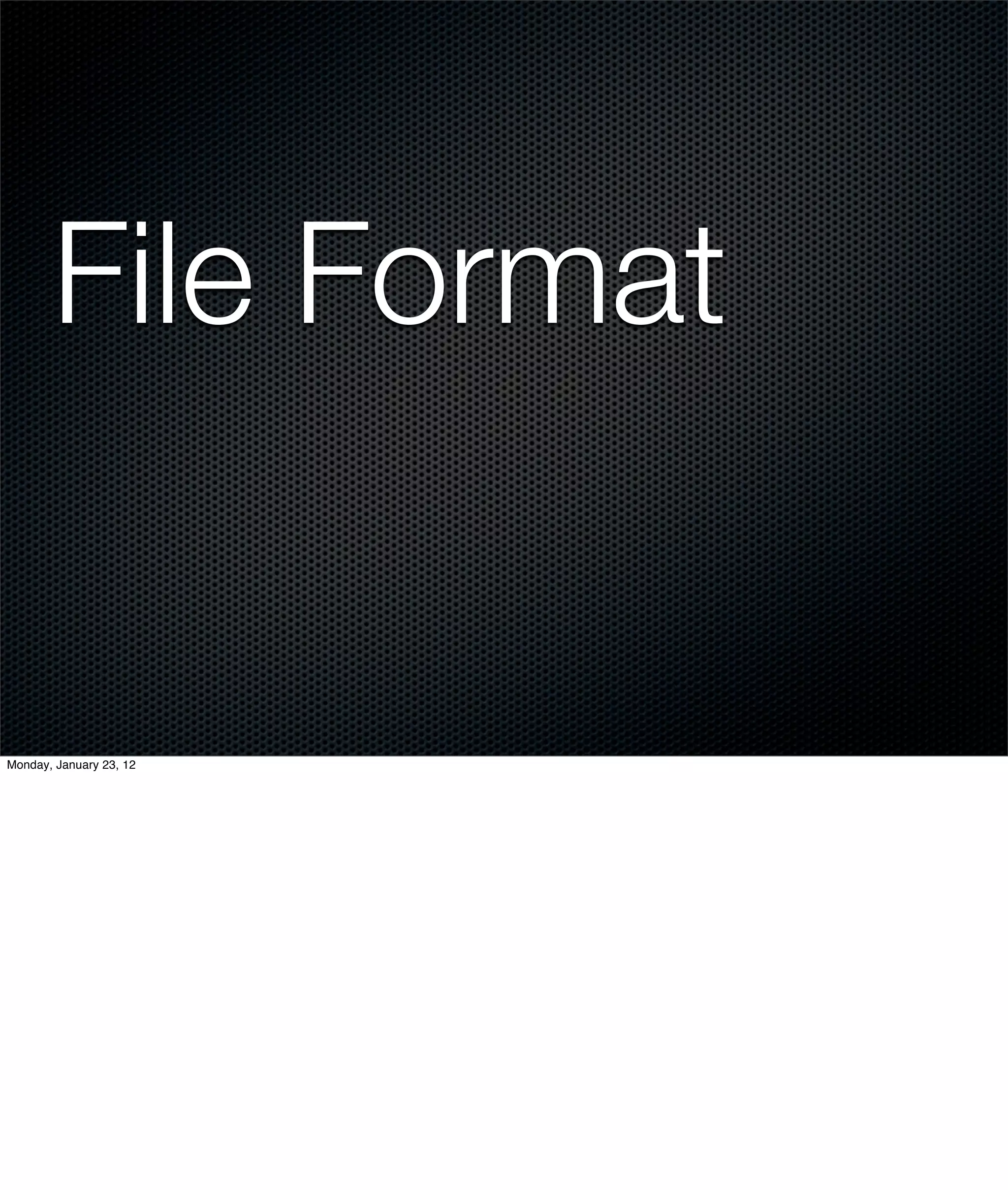 File Format


Monday, January 23, 12
 