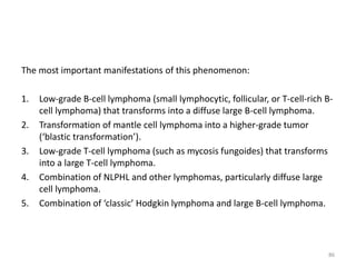 The most important manifestations of this phenomenon:
1. Low-grade B-cell lymphoma (small lymphocytic, follicular, or T-ce...