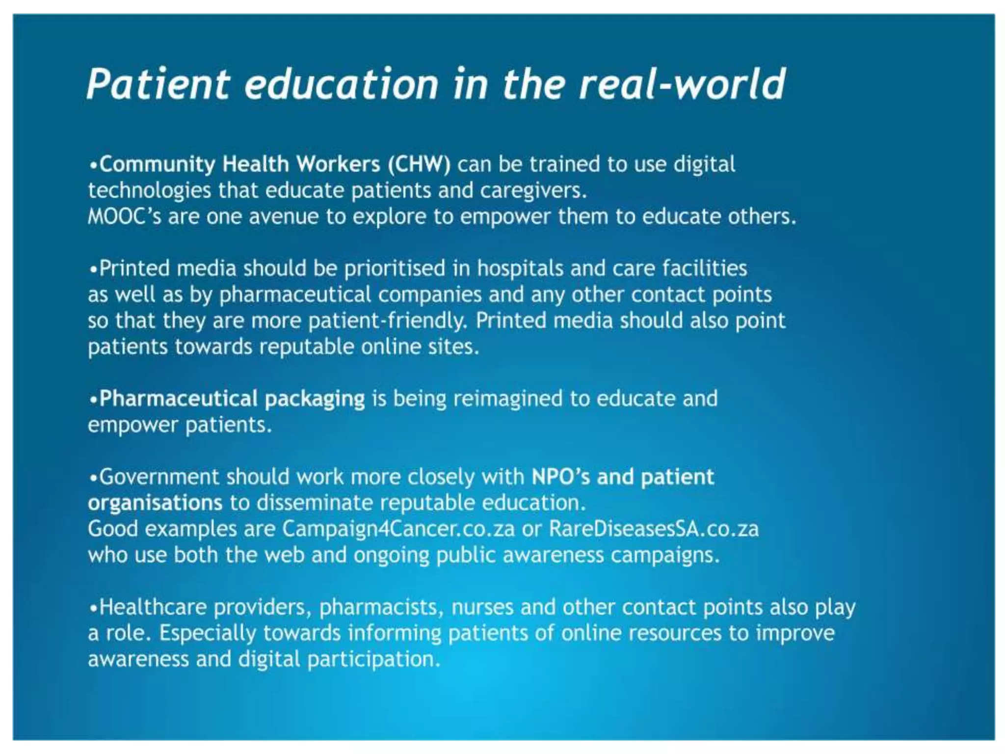 Fundamentals of a 21st Century e-Patient