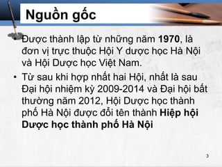 Giới thiệu các hội dược Việt Nam và so sánh với thế giới-Slide