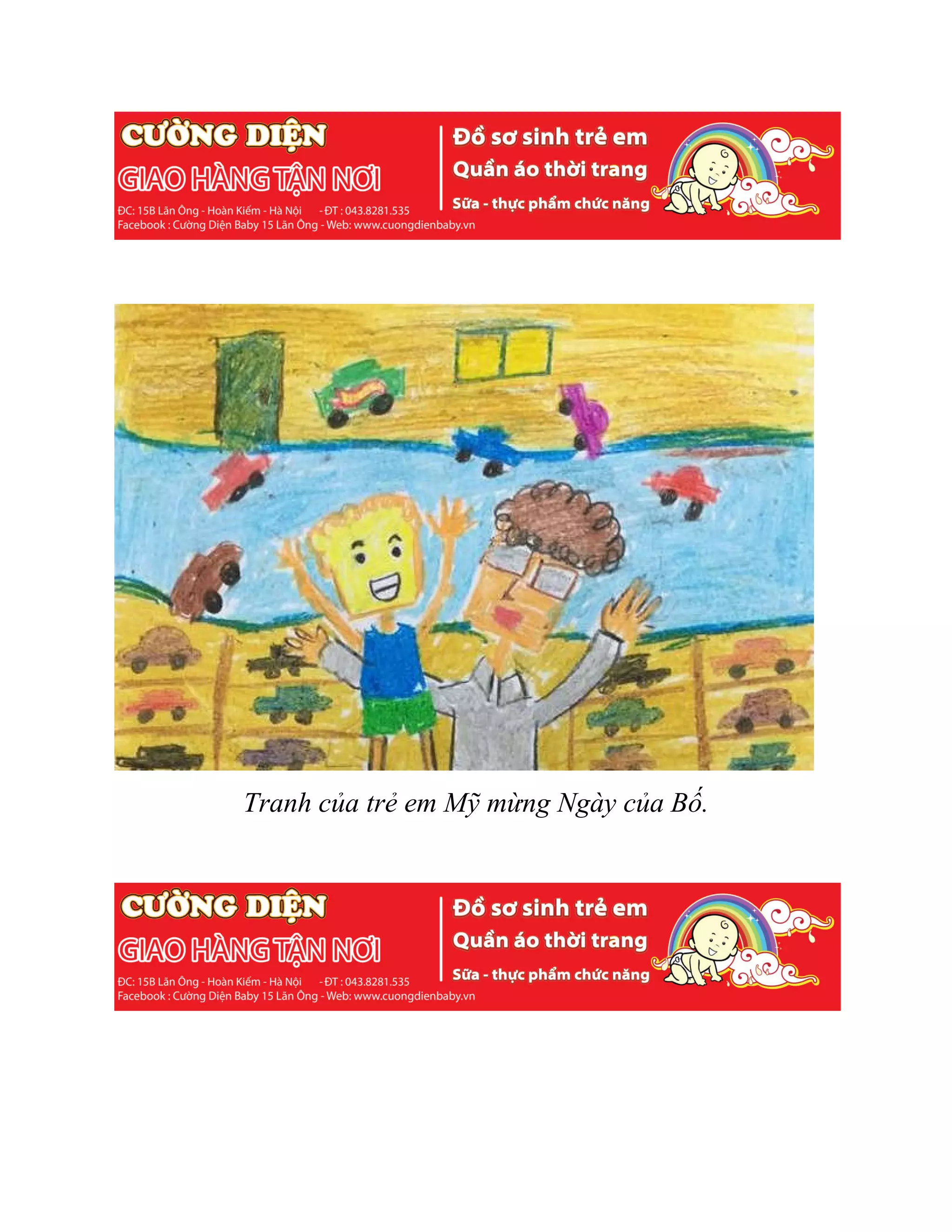 Tranh của trẻ em Mỹ mừng Ngày của Bố.
 