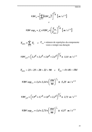 NHO 09
49
e
e Texp
= número de repetições da componente
vezes o tempo sua duração
e
 