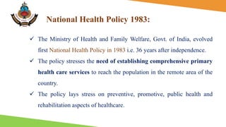 National Health Policy 2017 and its historic perspective | PPTX