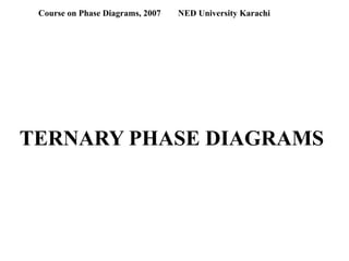 TERNARY PHASE DIAGRAMS
Course on Phase Diagrams, 2007 NED University Karachi
 