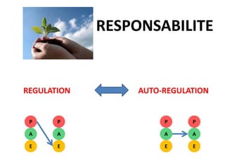 RESPONSABILITE 
REGULATION AUTO-REGULATION 
P 
A 
E 
P 
A 
E 
P 
A 
E 
P 
A 
E 
 