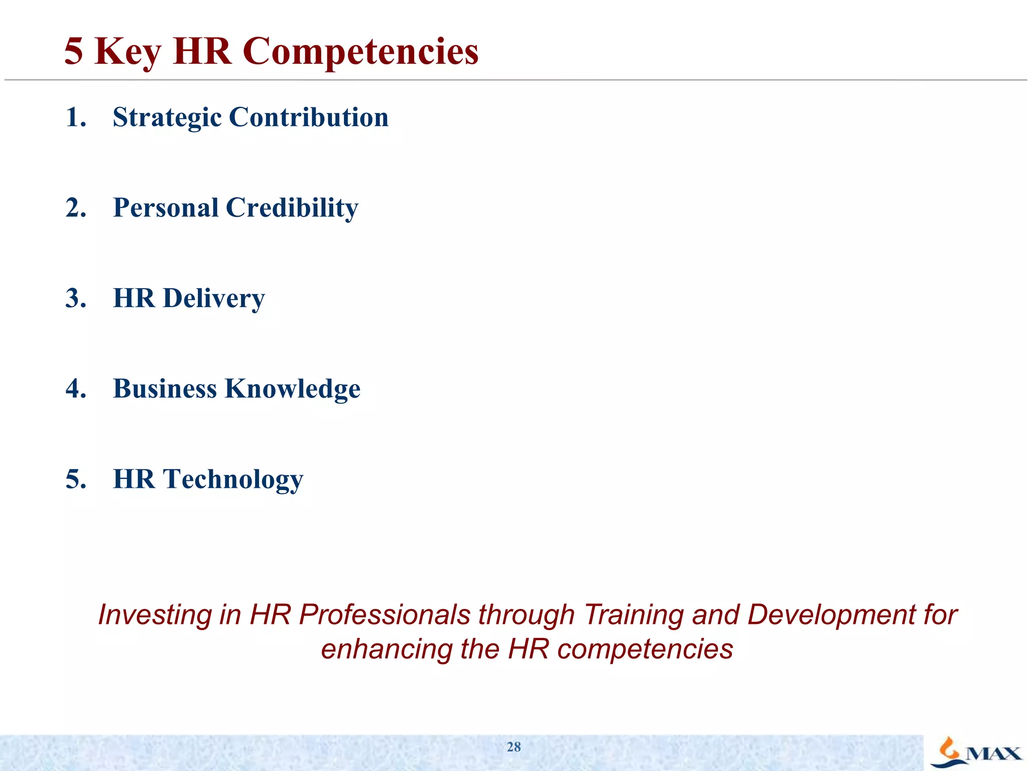 23PerformingStaffingRewardingOrganizingLearningPerformingWhy Use Competencies for “Performing”?Links results, expectations, and behavioral objectives to the business planProvides managers with guidelines and resources Provides employees with clear understanding of the behaviors and skills to use in accomplishing results - Agree on competencies to focus on as well as their desired proficiency levels during the performanceplanning processEstablishes clear high performance standards - Competencies affect overall rating (along with achievement of results)Enables collection and proper analysis of factual data against the set standardsEnables conducting of objective feedback meetings Provides direction with regard to specific areas of improvementSource: Hewitt Associates