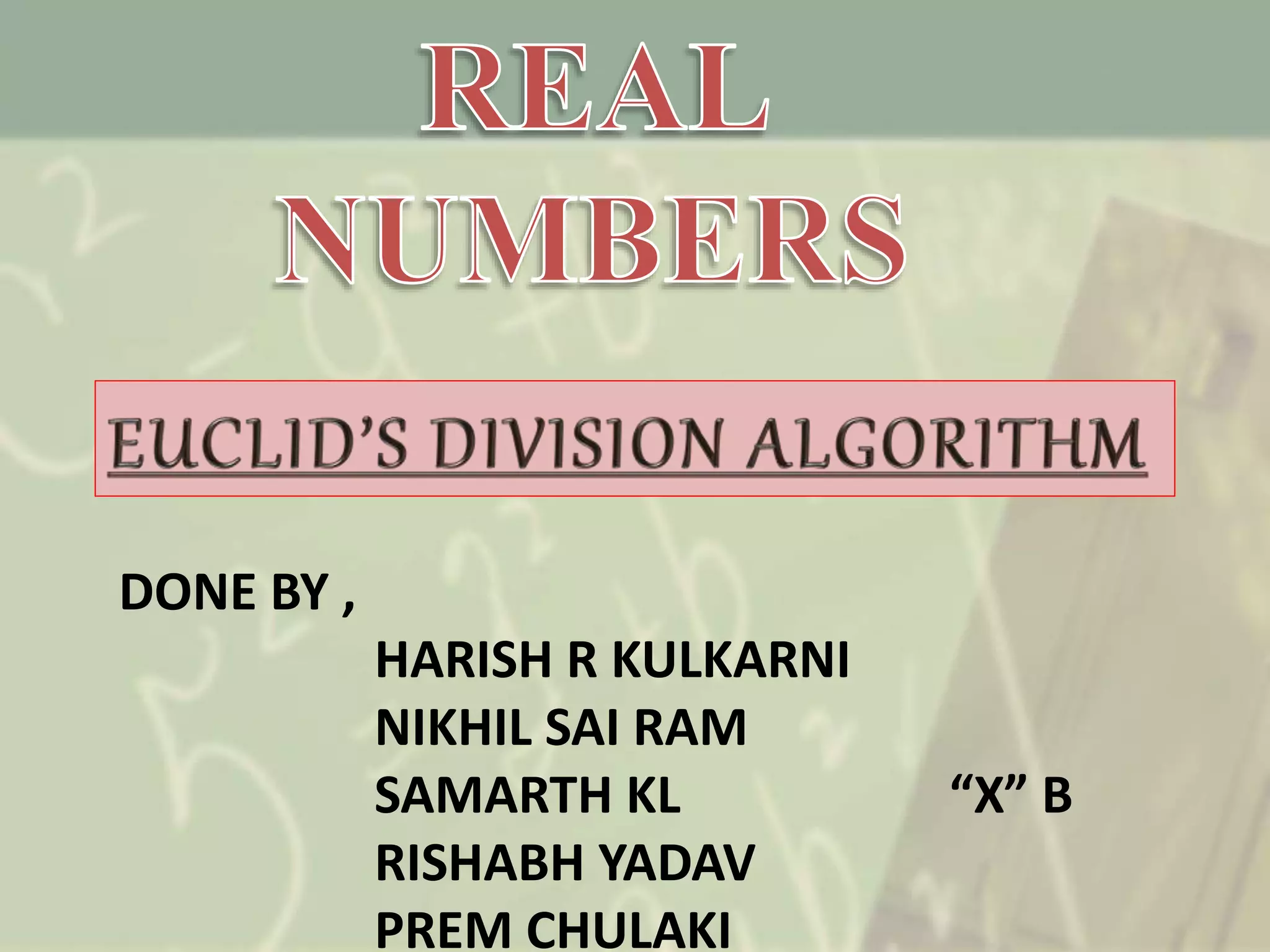introduction to division algorithm | PPTX