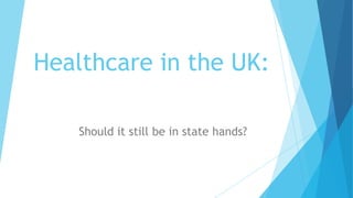 Healthcare in the UK:
Should it still be in state hands?

 