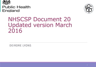 Nhscsp NHS CSP document 20 updated version – March 2016 | PPTX