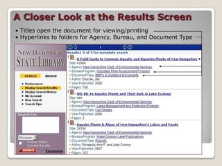 Creating the User  InterfaceGoal:Combine ease of use with powerful 	search optionsProvide multiple paths to publications: