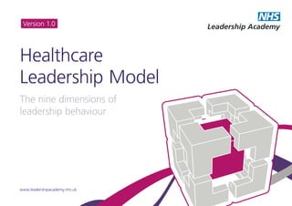 www.leadershipacademy.nhs.uk
Healthcare
Leadership Model
The nine dimensions of
leadership behaviour
Version 1.0
 