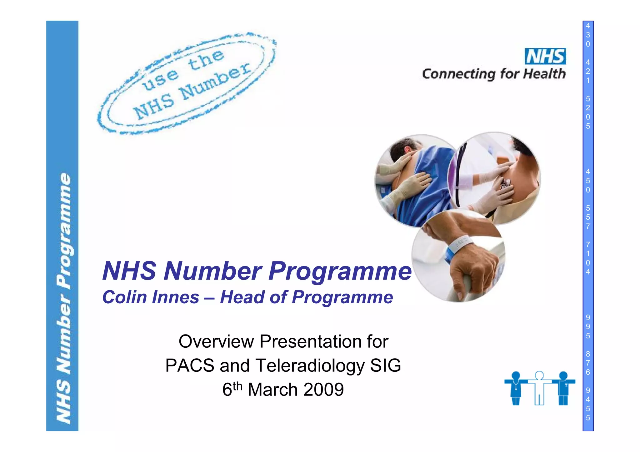 NHS Number Programme