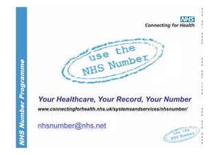 NHS Number Programme