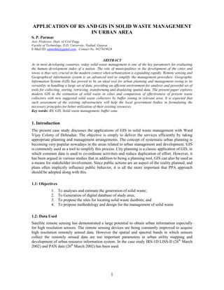 Nhst 11 surat, Application of RS & GIS in urban waste management | PDF