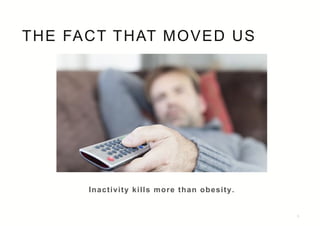 THE FACT THAT MOVED US
9
Inactivity kills more than obesity.
 