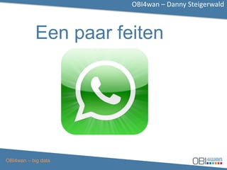 OBI4wan – Danny Steigerwald
OBI4wan – big data
Een paar feiten
 