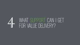 What support can i get
for value delivery?4
 