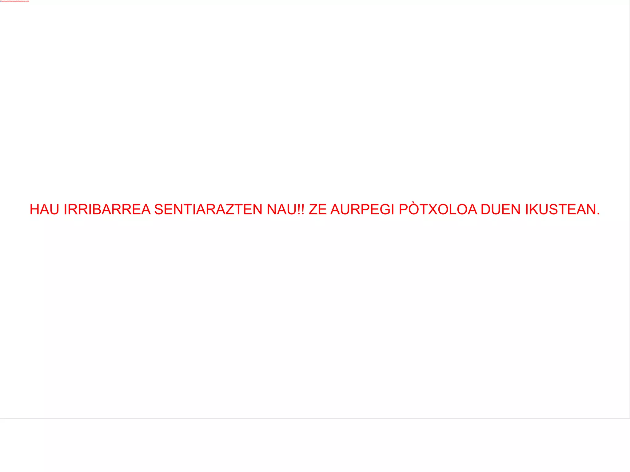 HAU IRRIBARREA SENTIARAZTEN NAU!! ZE AURPEGI PÒTXOLOA DUEN IKUSTEAN. 