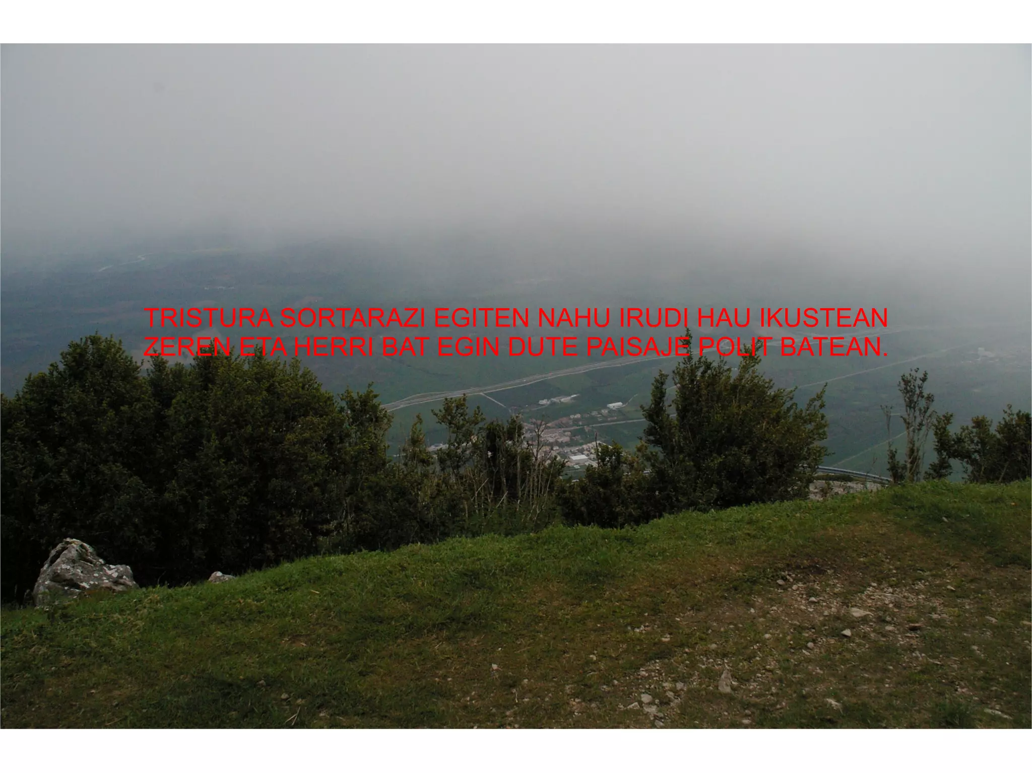 TRISTURA SORTARAZI EGITEN NAHU IRUDI HAU IKUSTEAN ZEREN ETA HERRI BAT EGIN DUTE PAISAJE POLIT BATEAN. 