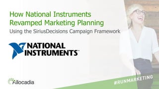 How National Instruments
Revamped Marketing Planning
Using the SiriusDecisions Campaign Framework
 