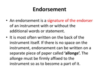 Negotiable Instruments Act, 1881 (Part- II) | PPTX