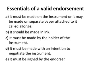 Negotiable Instruments Act, 1881 (Part- II) | PPTX