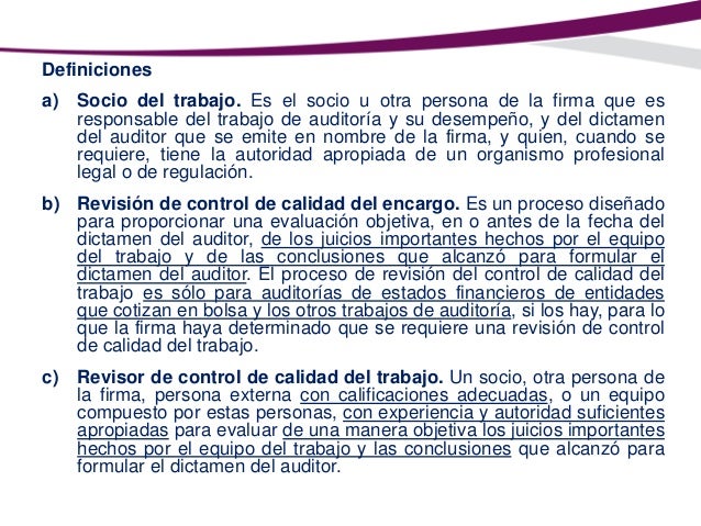 Manual De Control De Calidad De La Auditoria