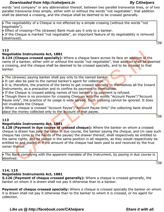 Ni act 1881 with note