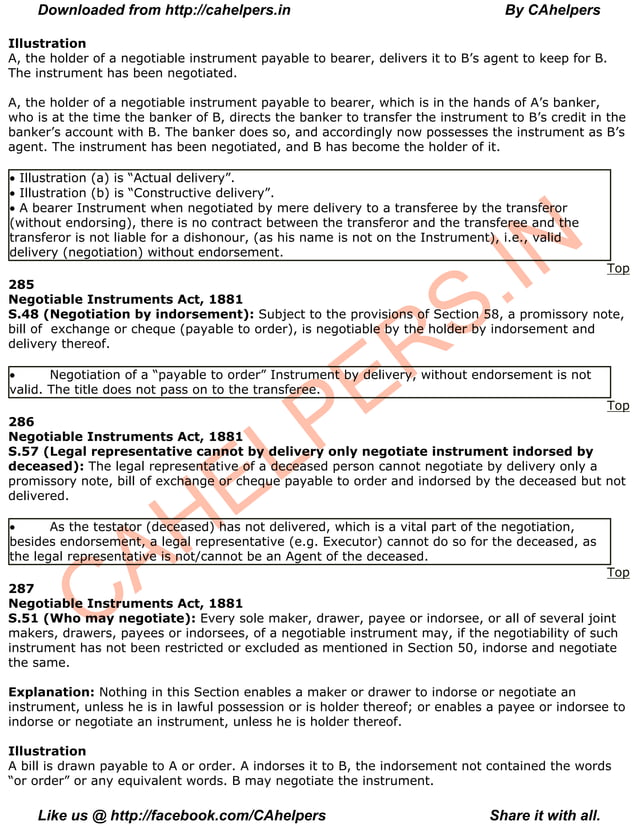 Ni act 1881 with note