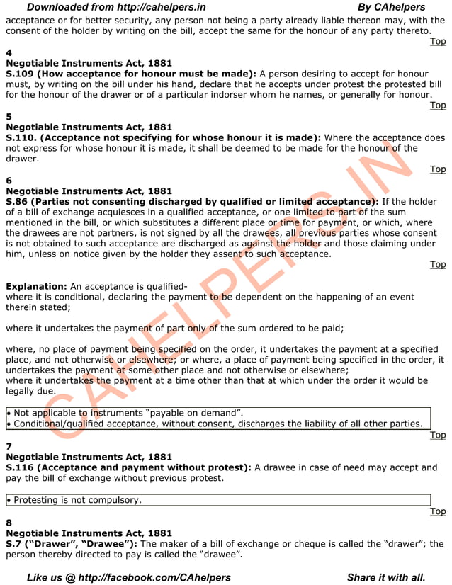 Ni act 1881 with note
