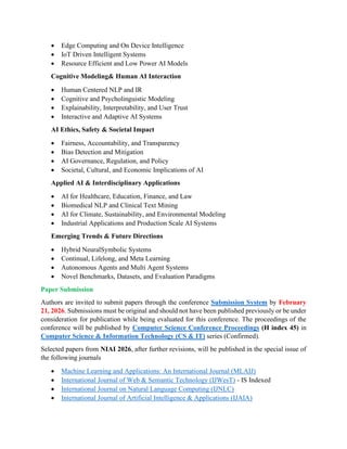 AI & NLP Conference 2026 – Call for Papers | PDF