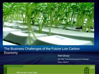 Niall Brady IBM WW Technical Development Manager Green Sigma™ The Business Challenges of the Future Low Carbon Economy 