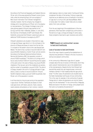 THE HUMAN RIGHTS IMPACTS OF TREE PLANTATIONS IN NIASSA PROVINCE, MOZAMBIQUE