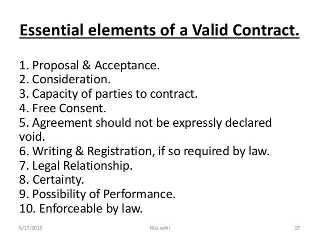 essential elements of a valid contract essay General principles of commercial law, requirements for the formation of a valid contract and briefly discuss the essential elements of a contract of. essential elements of a valid contract essay General principles of commercial law, requirements for the formation of a valid contract and briefly discuss the essential elements of a contract of.