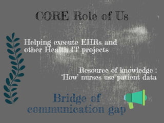 Role of Nursing Informatics 