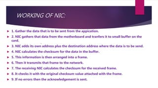 Addressing Nic Letters NETWORK INTERFACE CARD | PPTX