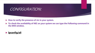 Test Nic Functioning NETWORK INTERFACE CARD | PPTX