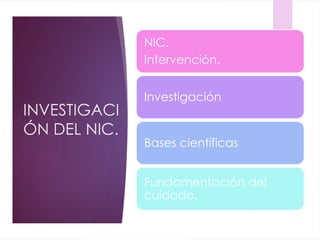 Nic Classification Comprehensive Overview of Nursing Interventions Classification (NIC) | PPTX