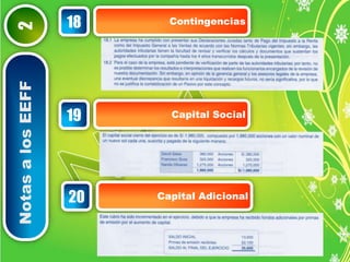 Notas a los EEFF 2 
18 Contingencias 
19 Capital Social 
20 Capital Adicional 
 