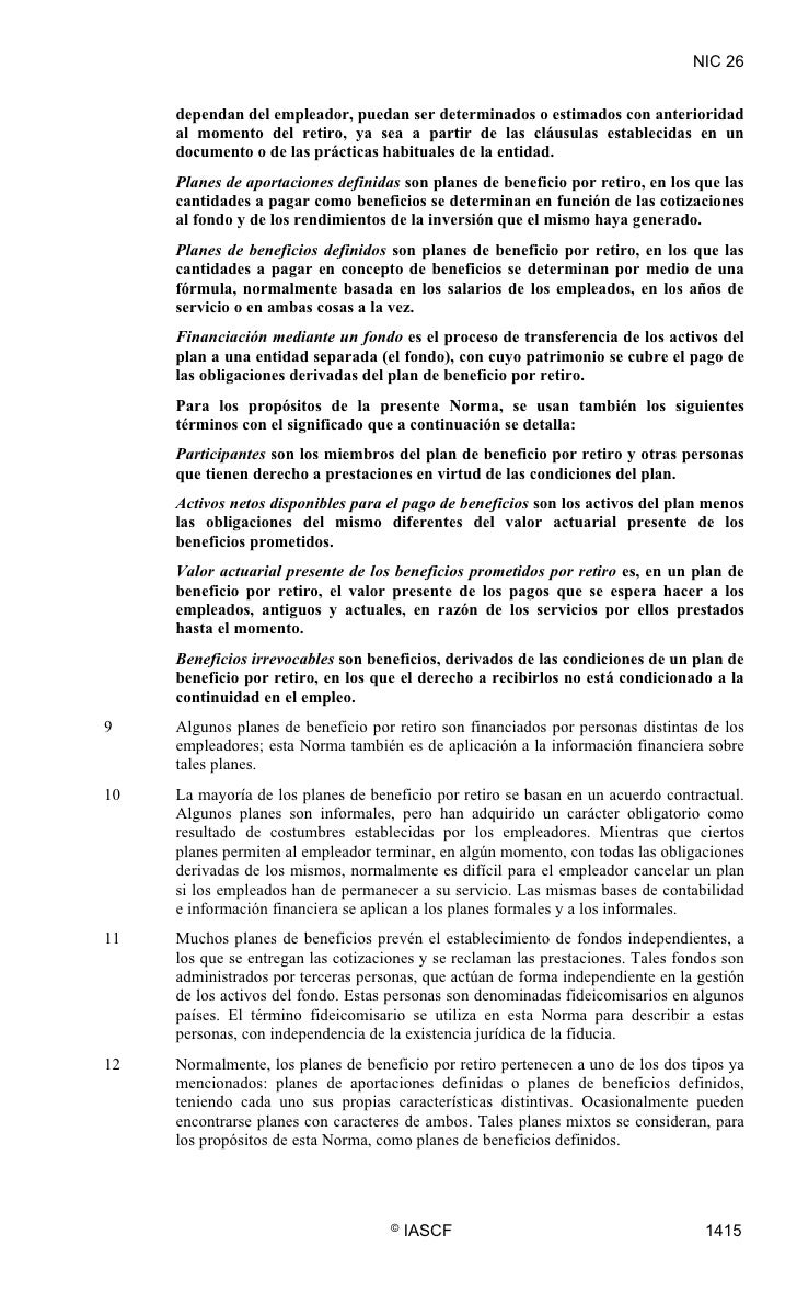 Casos Practicos De La Nic 26 Pdf Pension Fondo De Pensiones