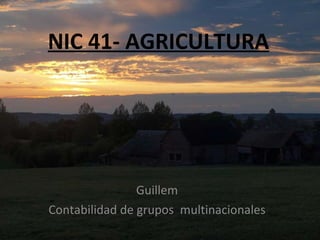 NIC 41- AGRICULTURA Guillem Contabilidad de grupos  multinacionales  