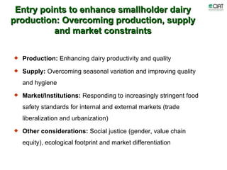 Update on dairy value chain development in Nicaragua and Honduras