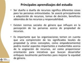 Género en cadenas de valor ganadería de doble propósito en Nicaragua