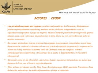 Mapeo de actores en Camoapa y Matiguás en cadenas de valor ganadería de doble propósito en Nicaragua