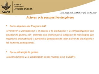 Mapeo de actores en Camoapa y Matiguás en cadenas de valor ganadería de doble propósito en Nicaragua
