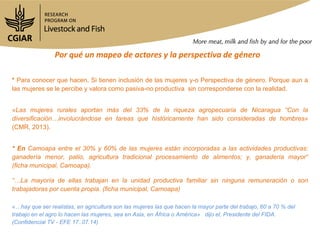 Mapeo de actores en Camoapa y Matiguás en cadenas de valor ganadería de doble propósito en Nicaragua