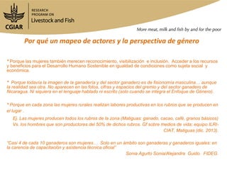 Mapeo de actores en Camoapa y Matiguás en cadenas de valor ganadería de doble propósito en Nicaragua