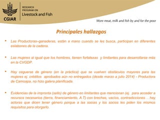 Mapeo de actores en Camoapa y Matiguás en cadenas de valor ganadería de doble propósito en Nicaragua