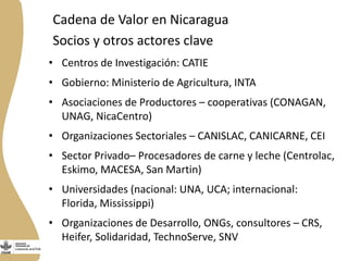  El Programa de Ganadería y Pesca en Nicaragua